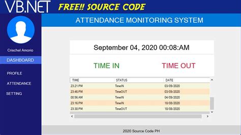 attendance tracking system vb